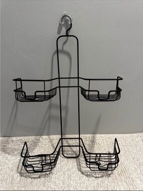 Black Metal Over-The-Shower Caddy - 4-Tier Bath Organizer